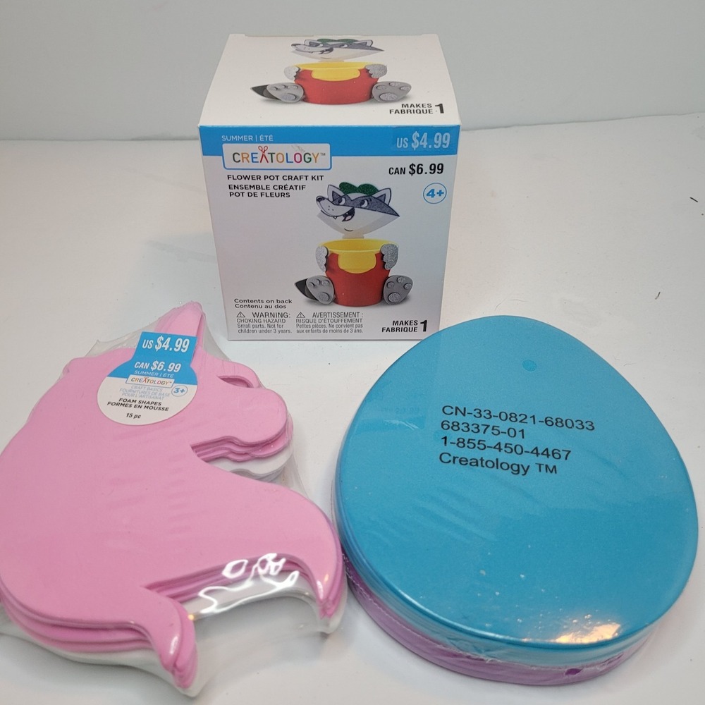 Craftology Foam Shapes Egg and Unicorn Plus Flower‎ Pot Kit